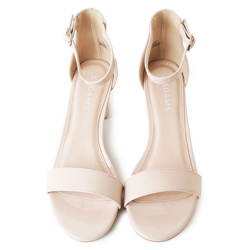 J. Adams J.Adams Daisy Heeled Sandals for Women â€“ Wide Ankle Strap Low 2 Inch Kitten Short Block Heel, Open Toe Dress Shoes â€“ Chunky Heels for Bridal, Wedding, Parties â€“ Dressy Platform Sandals, Women's Shoes - Image 3